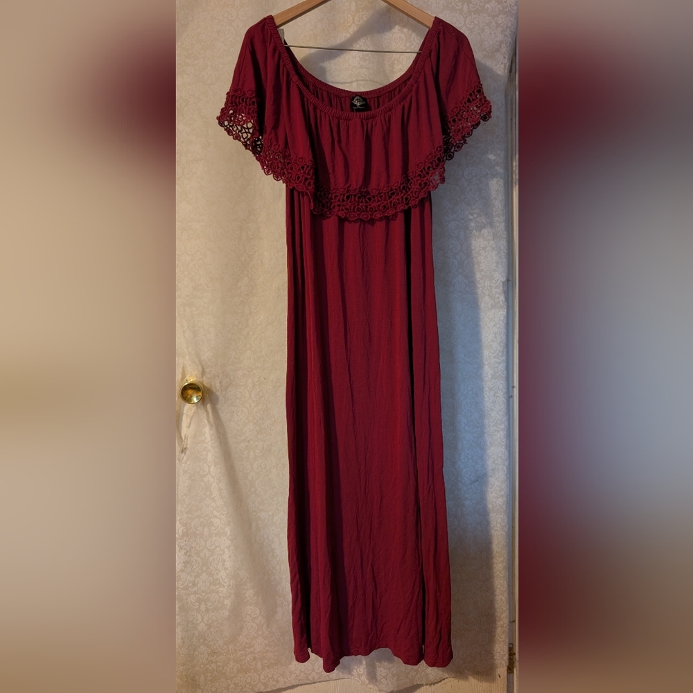 CalStyle BOHO MAXI Dress Sz. XL Red - Picture 8 of 15
